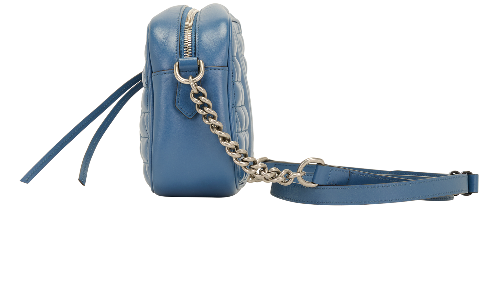 GG Marmont Small Matelasse, &pound;750, Handbags, Blue, Leather, Bottom view